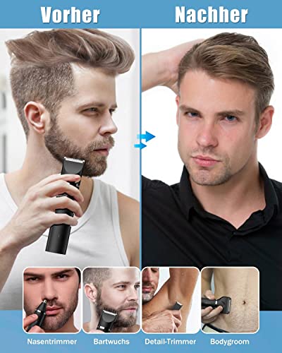Körperrasierer Herren, Intimrasierer Mann, Body Rasierer Herren Elektrisch, Ohr- & Nasenhaartrimmer, Bodygroomer, Präzise Haarentfernung, 7-IN-1 Multi-Trimmer Kit, Wasserdichter & USB Wiederaufladbar - Image 4
