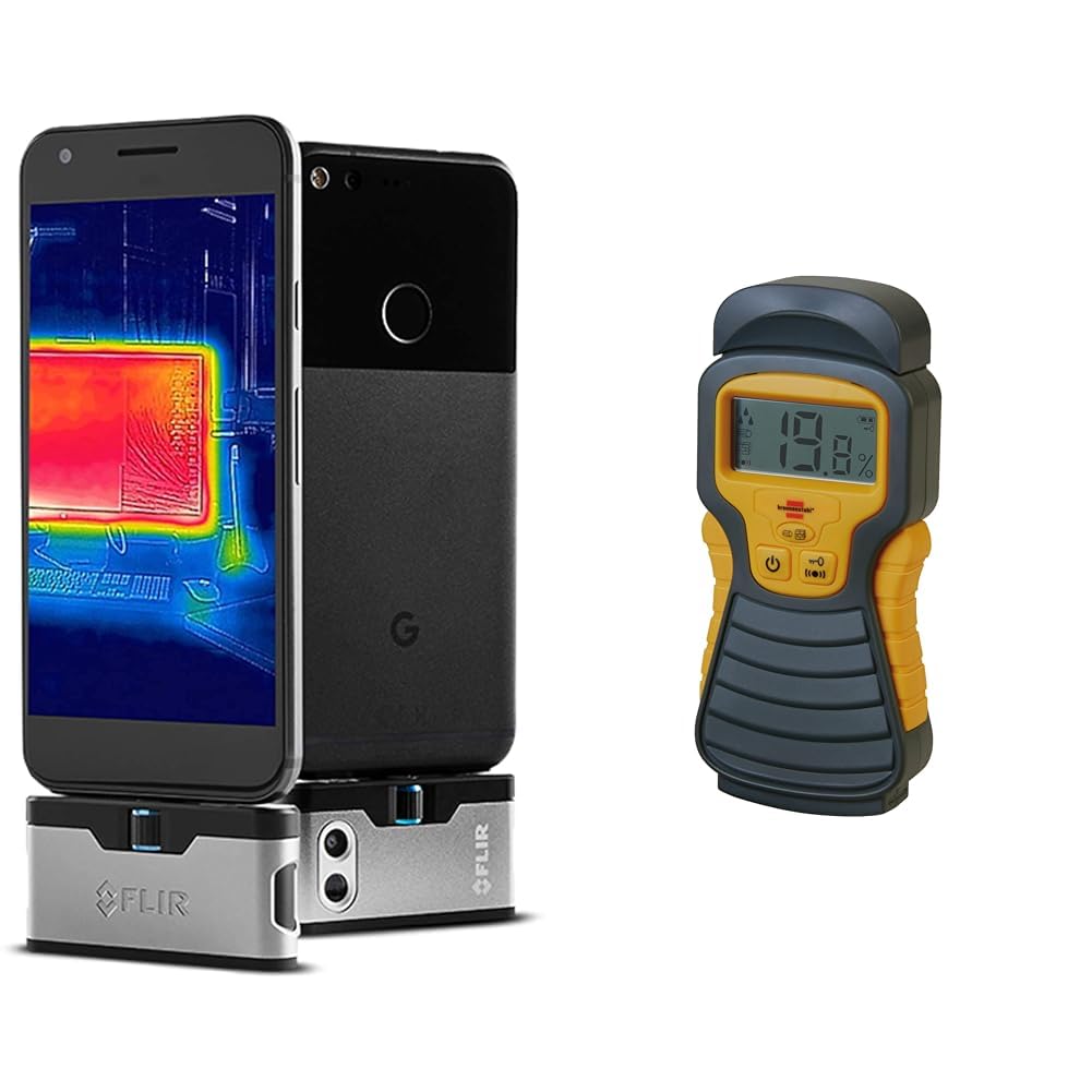 FLIR One Gen 3 - Android (USB-C) - Thermal Camera for Smart Phones & Brennenstuhl Détecteur d'humidité MD à Pile (arrêt Automatique après 3min d'utilisation) Gris sans Batterie
