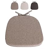 Stuhlkissen 40x40cm Sitzkissen halbrund Rutschfestes Stuhlauflage Sitzpolster für Stuhl Sitzkissen für Gartenstuhl, Küche oder Esszimmer Stuhlkissen mit Bändern Outdoor Indoor (Graubraun-1pcs)