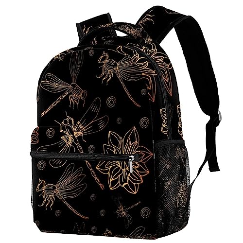 Sac à dos papillon doré 40cm pour femme et adolescente classique léger