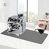 【EINFACH ZU REINIGEN UND SCHNELL TROCKNEN】Keine häufige Reinigung erforderlich, da sich Flecken gut verbergen lassen. Das Material mit einer Porosität von bis zu 90 % sorgt dafür, dass die Kaffeemaschine Matte ohne Maschine schnell an der Luft trocknet. Wenn die Kaffeemaschine Matte gewaschen werden muss, spülen Sie sie einfach unter Wasser ab und waschen Sie sie mit einer Reinigungslösung.