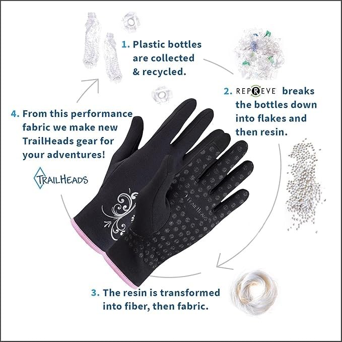 TrailHeads Womens Touchscreen Running Gloves - Accessories for Women Winter - Hiking, Biking, Sports