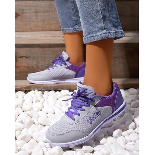 Orthopedic Bowling Shoes for Women,Orthopedic Lightweight Sneakers Soft Soles Breathable Mesh Slip-On Athletic Comfortable Sneakers Non Slip on Womens Arch Support Foam Cushion Walking Shoes2