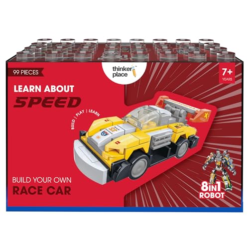 Image of 8-in-1 Super Racing Car Pioneer (99 Pieces) | Learn About Speed | Building Block Set for Kids Age 6+ | STEM Educational Toy | Build, Collect & Create Mega Robot | Science & Learning Toy