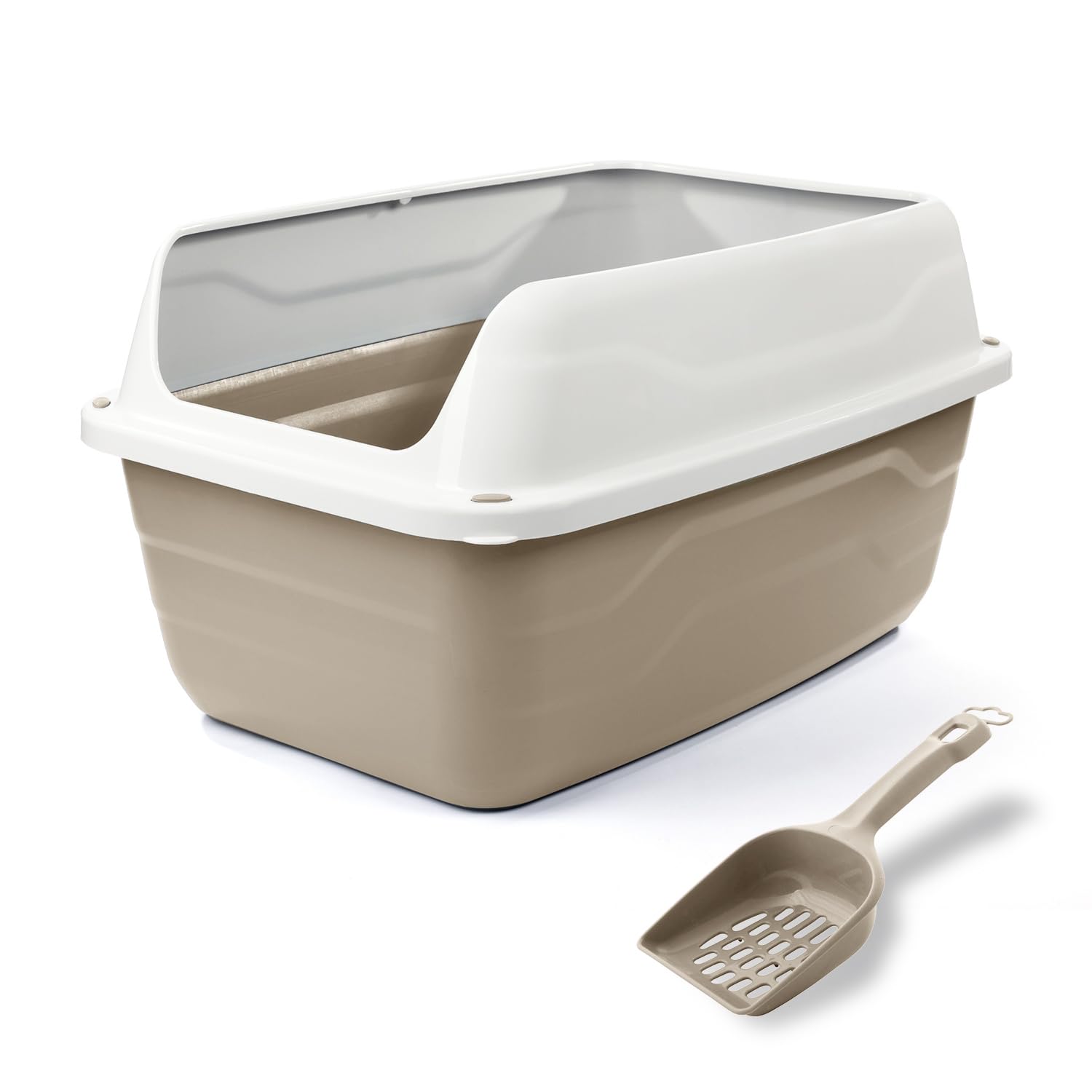 Lettiera Chiusa Per Gatti Birba - Ingresso Dall'Alto, Fondo Rimovibile 56x40x38 Cm, Made In Italy, Beige