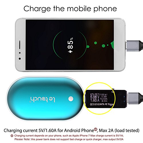 Letouch Scaldamani Ricaricabile 5200mAh USB Pacco