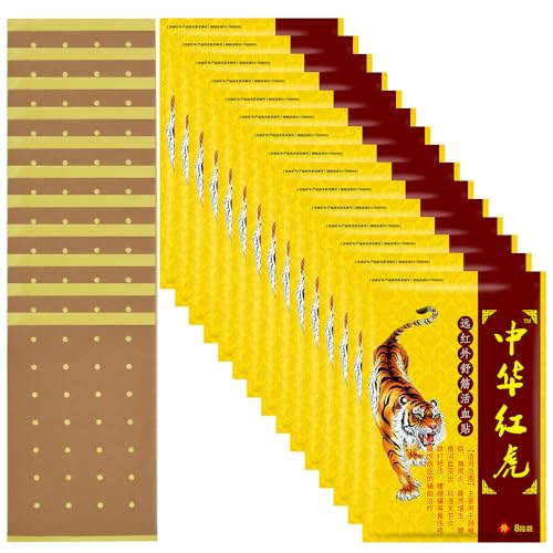 KUWUNG 120 Pcs Parches para aliviar el dolor, Parches de Calor de Tigre, parches para el dolor, Parches dolor para Espalda, Cintura, Cuello, Rodillas, Aliviar el dolor muscular y articular