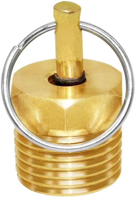 Joywayus Brass Drain Cock 1/2" NPT Male Pressure Relief Valve Tank Drain Safety Valve With Stainless Steel Pull Ring (Pack of 2) : Industrial & Scientific