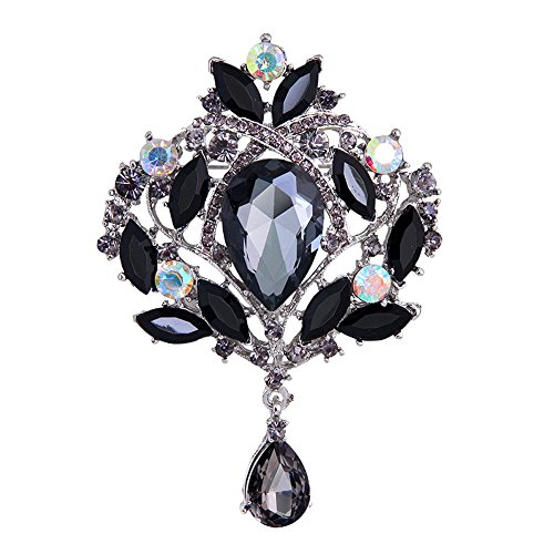 Image of Wedding Bridal Big Crystal Rhinestone Bouquet Brooch Shawl Pin for Women