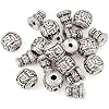 10 Sets Tibetan Silver Guru Bead 3-Hole Gourd Beads T-Drilled Beads Buddhist Guru Beads Set Metal Loose Beads Buddhist Prayer Beads for Mala Prayer Bracelet Necklace Rosary Jewelry Making