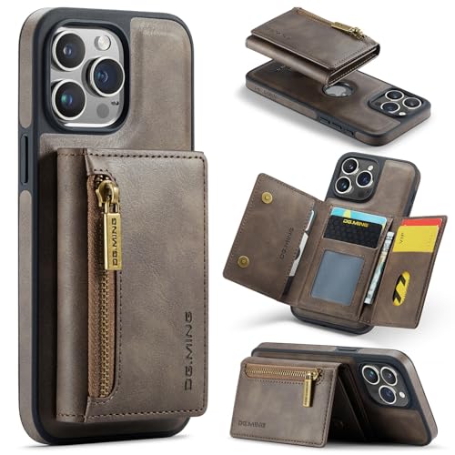 Étui portefeuille iPhone 15 Pro magnétique amovible 2 en 1