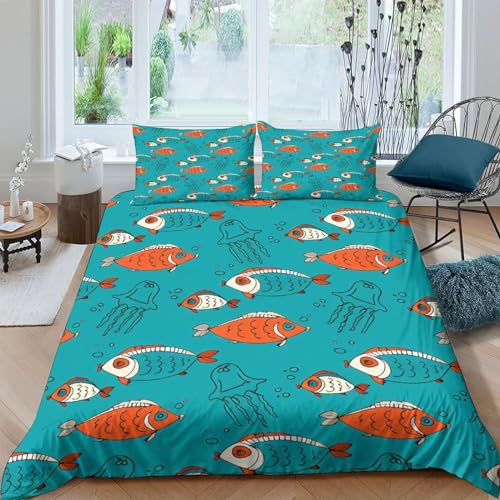 Housse de couette poissons 3D : finis les lits ternes et froissés - 2