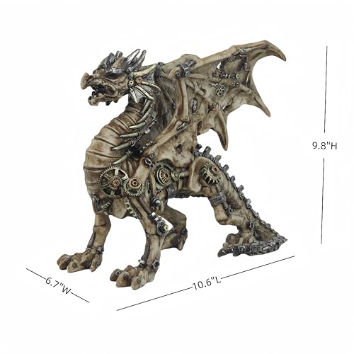 Estatua de Dragón Mecánico Vintage Steampunk miniatura 5