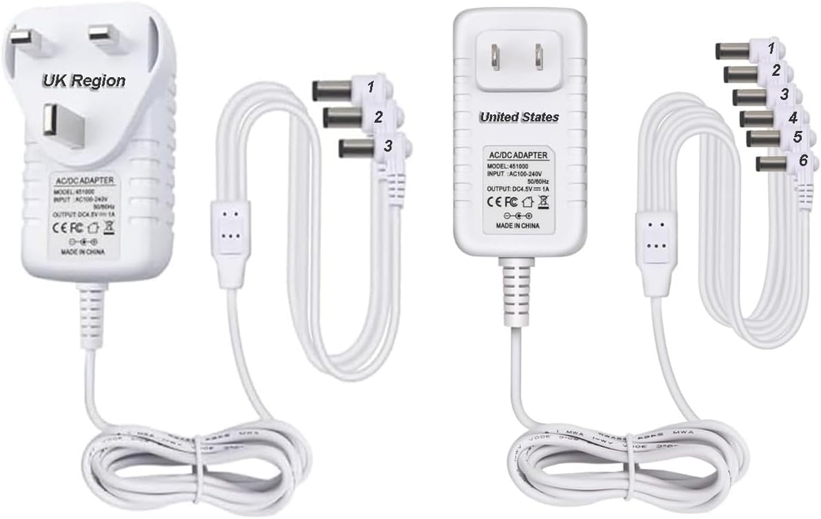 4.5v Power Adapter with 3 Output Jacks Compatible with Lemax 94565 Lighted Accessory for Christmas Micro Lighting Building Decoration Power Supply