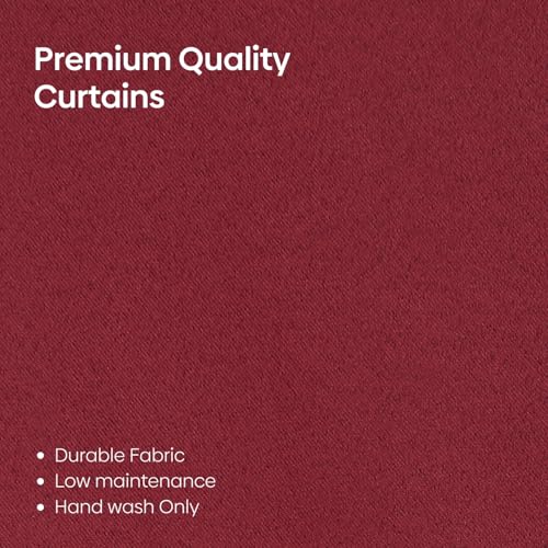 Image of Rivermoor Blackout Curtains Set of 1 | Blackout Curtains 7 feet Long for Living Room & Bedroom | Maroon | 80% Room Darkening | 250 GSM | Acrylic Eyelet | 114 x 213 cm
