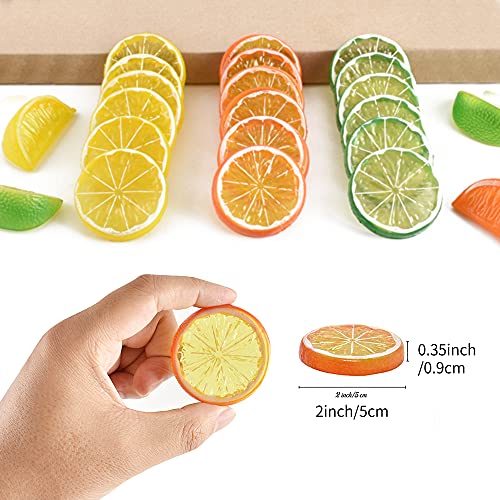 Hagao Fake Orange Slice Artificial Fruit Highly Simulation Lifelike Model For Home Party Decoration Orange 10 Pcs #TOP1