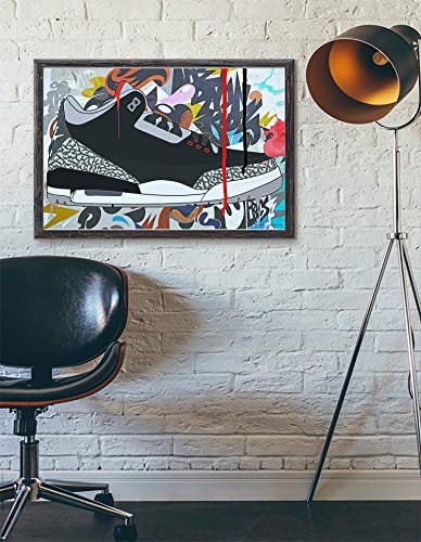 Rob'sTees Custom Cement Graffiti Sneaker Poster, Hypebeast Poster, Kicks Poster, Pop Culture Wall Decor Streetwear Art Posters (Frame NOT Included) (8x10) (24x36)