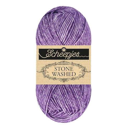 Image of Scheepjes Yarns - Stone Washed Yarn 2025, Superwash Cotton Blend, 50 g / 1.75 oz (840 - Rich Charoite)