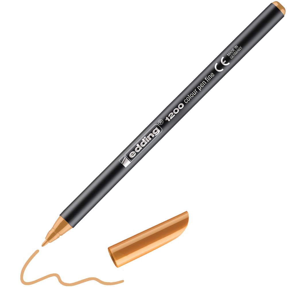 Edding 2x Fasermaler 1200 In Gold & Silber – Rundspitze 1 Mm – Perfekt Für Schwarzes Papier Und Kreative Projekte
