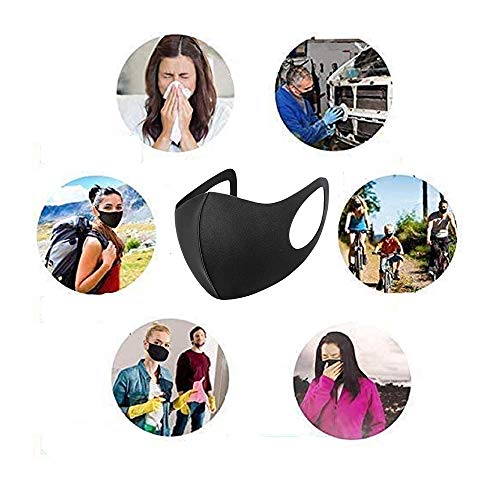 Pack of 5 Face Cover, Unisex Black, Washable, Dust Cotton Mouth Cover, Reusable Cotton Fabric Face Mask - Image 3