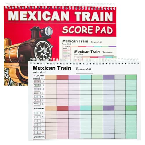 50 Hojas Mexican Train Score Pads para Juego de Domino