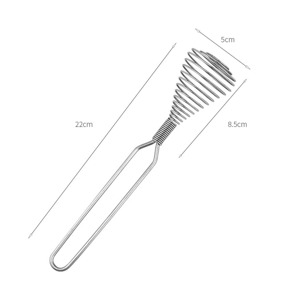 Set 3 Fruste A Uovo In Acciaio Inox Stile Scandinavo: Frullini Piatti A Molla Per Uova, Latte E Salse - 25,6 Cm