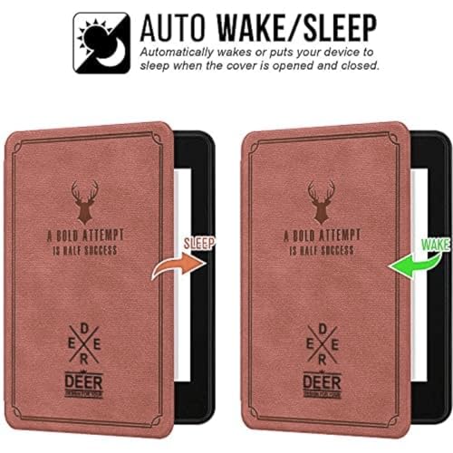 Image of MOCA Kindle Paperwhite 12th Gen 7 inch (2024) & Kindle Colorsoft 7 inch (2025) Case - Leather, Slim Fit, Auto Sleep /Wake, Magnetic Closure, Durable, Lightweight (Wine Red)