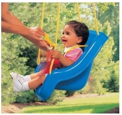 Little Tikes Baby Swing, Portable Hanging Rocker, Blue, Indoor Outdoor Use, Adjustable Straps, 50 lb Weight Capacity