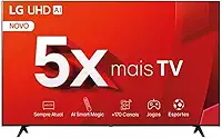 Smart TV LG 55' 55UT801C0SA 4K UHD Bluetooth 2 USB 3 HDMI Wi-fi Thinq AI Assistência Alexa Design Ultrafino Controle Smart Magic Webos 24