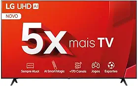 Smart TV LG 55' 55UT801C0SA 4K UHD Bluetooth 2 USB 3 HDMI Wi-fi Thinq AI Assistência Alexa Design Ultrafino Controle Smart Magic Webos 24
