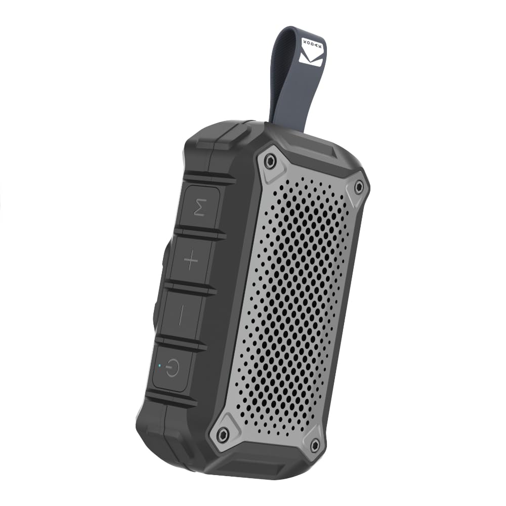 KODAK - Altavoz Bluetooth Impermeable IPX6, 5 W, TWS, batería de 1200 mAh, Bluetooth v5.0, Manos Libres, Sonido estéreo para Aventuras al Aire Libre, Color Negro