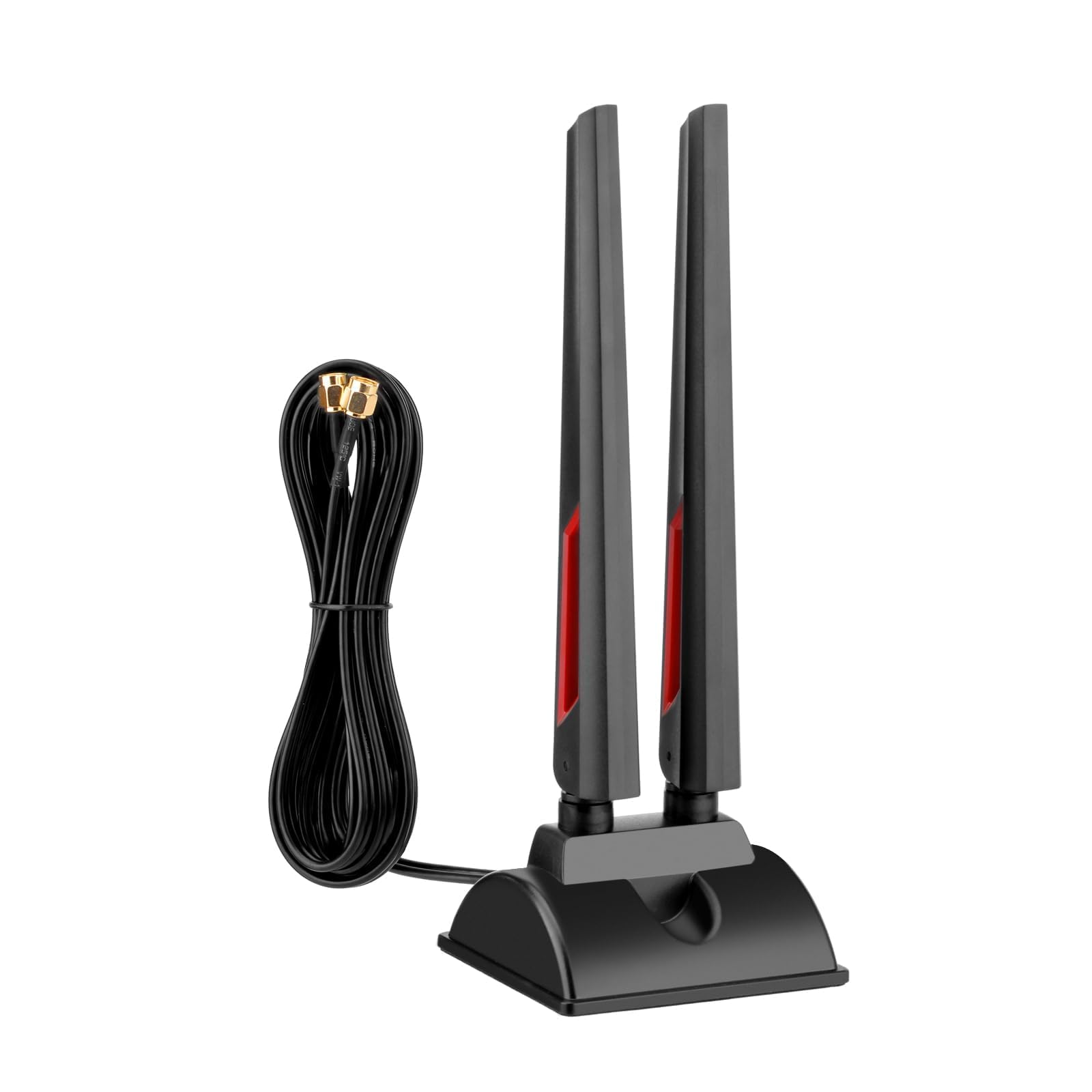 Superbat Antena WiFi 6E Tri-Band 2,4 GHz 5 GHz 6 GHz WLAN Antena magnetyczna Base z RP-SMA 200 cm przedłużacz do kart Wi-Fi, karty PCI, płyty głównej Bluetooth, Wi-Fi 6, routera FPV, kamera