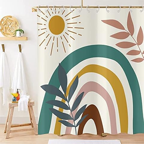 Hnmdmyi Boho Abstract Shower Curtain Cover
