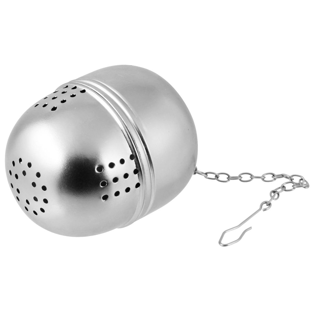 Fackelmann 49128 Boule à thé ovale, boule à thé, infuseur à thé ovale, infuseur de tisane, Acier inoxydable, Argenté, 4,​5 x 5 cm
