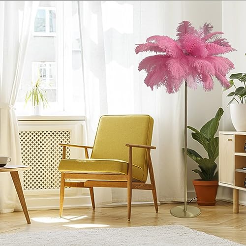 Lámpara de pie de plumas con bombilla G4 para decoración de cuartos 5