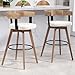 Glamour Home Beck Beige Linen Fabric Bar Stool with Natural Wood Backrest and Legs