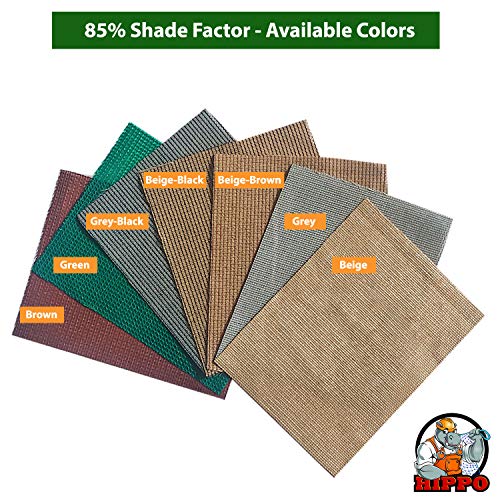 Image of HIPPO - Decorative - Triangle Sun Shade Sail - (80-85%) Sun Blockage - Attached SS Buckles (Beige-Black, 12 Feet X 12 Feet X 12 Feet)