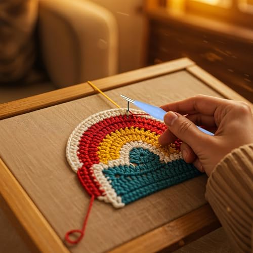 Image of Oruola 2 Pack Adjustable Punch Needle Tool, Needle Punch with Thread Guide, Felt Threading Needles for Embroidery Carpet DIY Handmade Crafts Sewing Applique Decoration,Blue, Pink