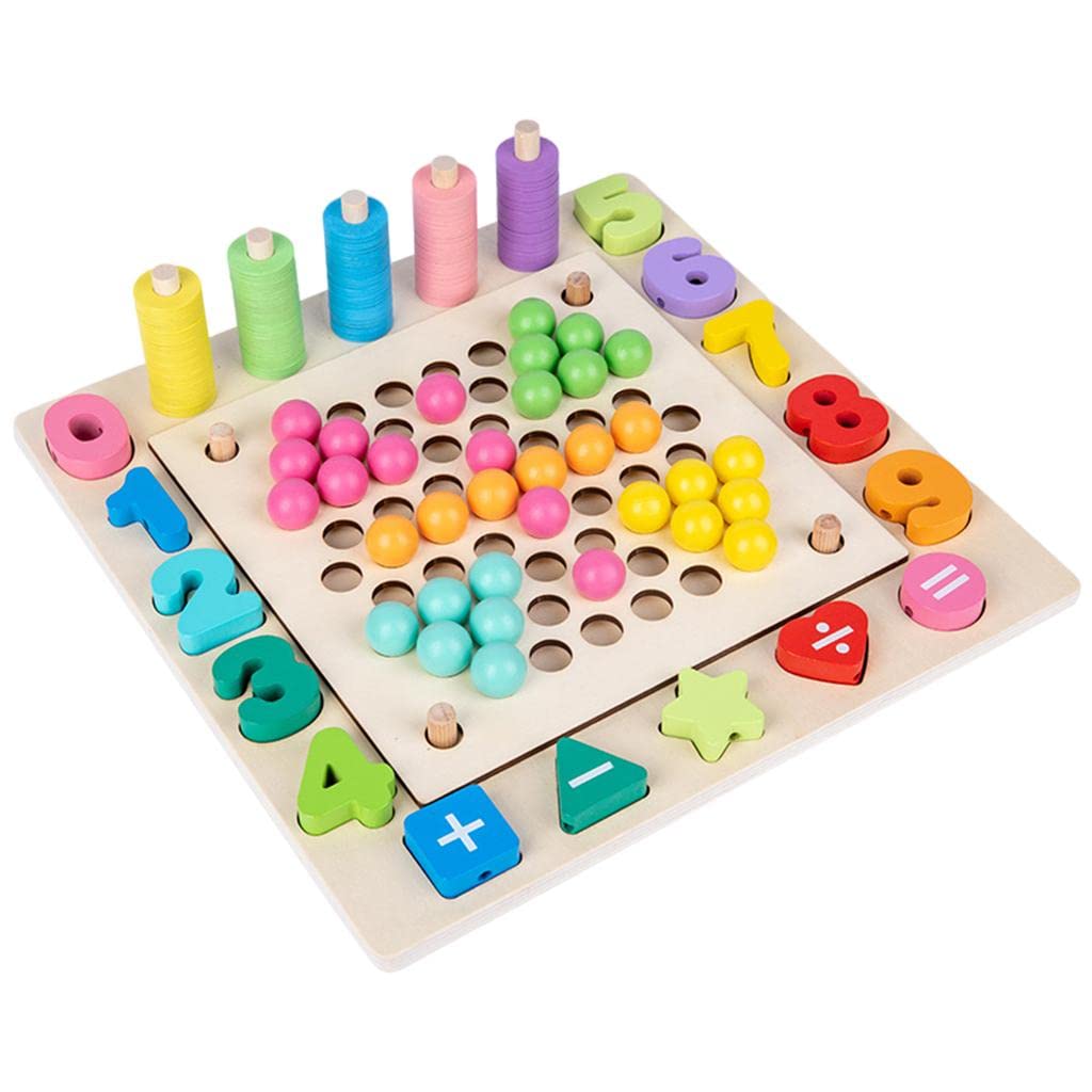Juguete Educativo Juego de Pesca Magnética Tablero de Madera Clip de Juego de Desarrolla Coordinación Adecuado para Niños Pequeños