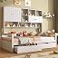 White With 2 Storage Drawers and Bookcase Headboard