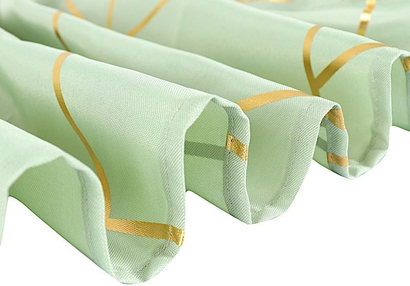 Miniatura 10 de BalsaCircle 54 x 54 pulgadas, color verde cazador, dorado, metálico, diseño geométrico, cuadrado, poliéster, superposición, suministros de