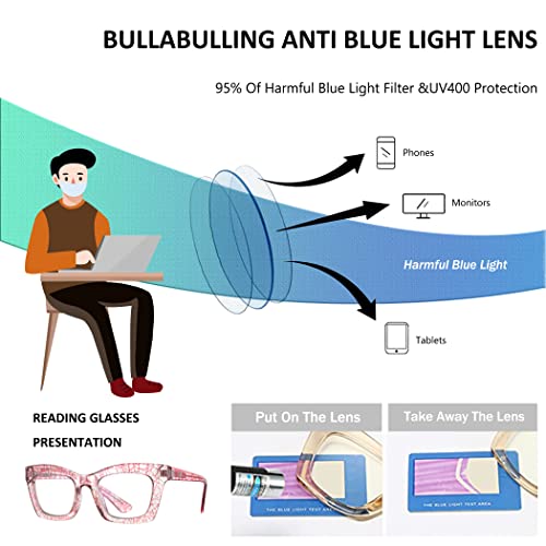 Image of 3 pack style Spring hinge Readers Blue Light Blocking Computer Square Reading Glasses for Women Men