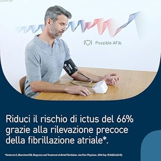 OMRON X3 Comfort AFib, Misuratore di pressione arteriosa di nuova generazione, Misuratore di pressione da braccio facile da usare, Clinicamente validato per rilevamento della Fibrillazione Atriale