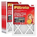 Filtrete 15x20x1 Furnace Filter, MPR 1000, MERV 11, Healthy Living Ultimate Allergen 3-Month Pleated 1-Inch Air Filters, 6 Filters