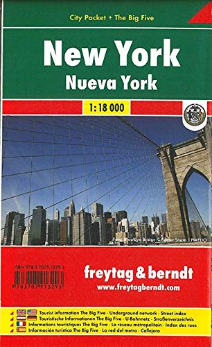 New York, Stadtplan 1:18.000, City Pocket + The Big Five (freytag & berndt Stadtpläne)