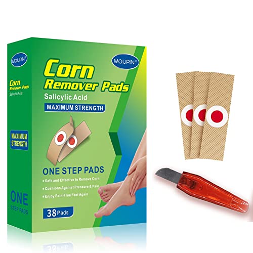 MQUPIN 38 Piezas Removedor de Maíz,Eliminar verrugas,Ácido Salicílico Corn Wart Remover, tratamiento de eliminación de verrugas,las verrugas y los callos se pueden eliminar fácilmente y sin dolor