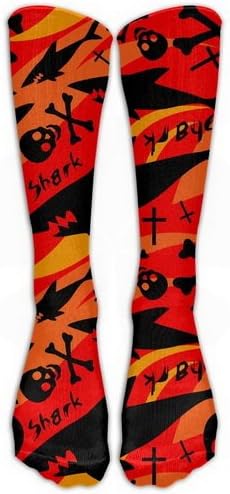 Cool Shark Skull Crossbones Stockings Long Tube Socks,Great Quality Classics Knee High Socks Football Socks For Women Girls One Size 1 Pair By Uxjam