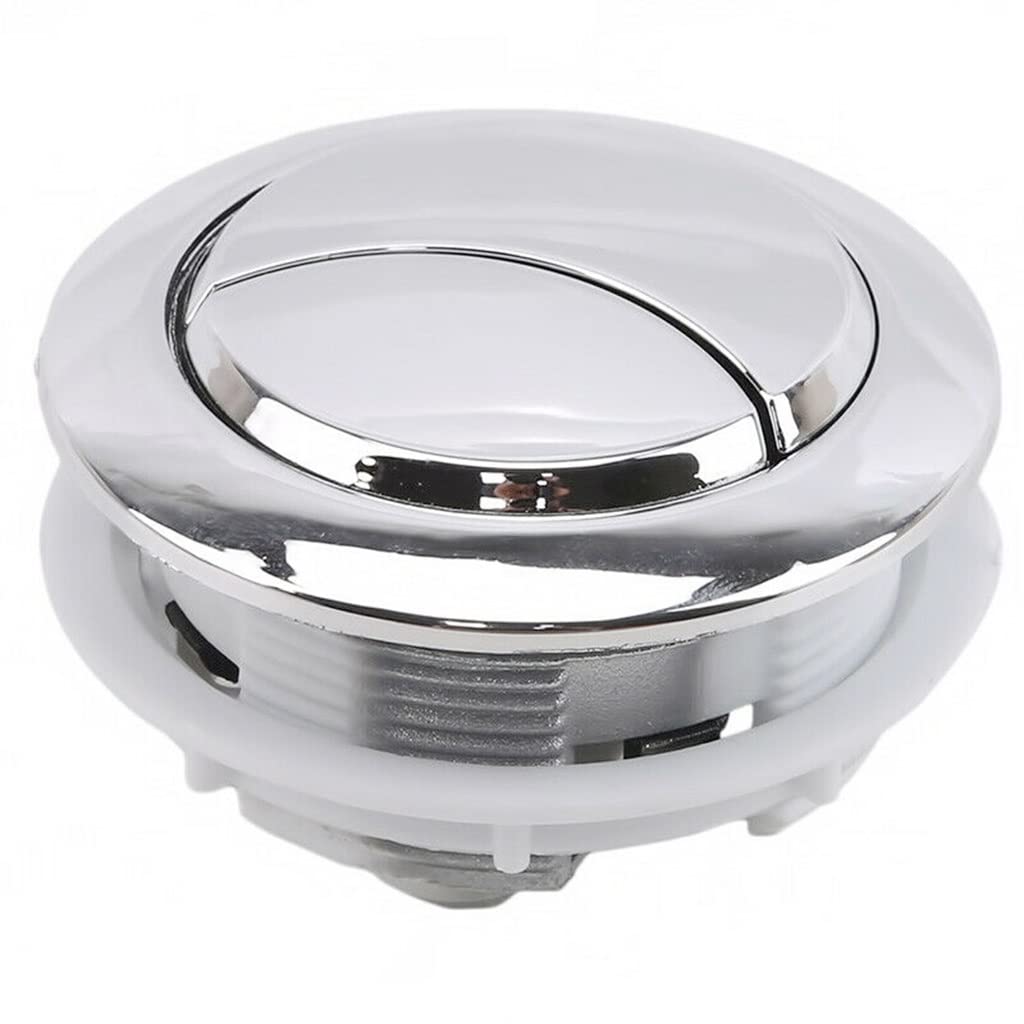 Botón universal de descarga de inodoro de doble pulsación, válvula redonda de espejo de 48 mm, diseño de doble presión para accesorios de tanque de agua de baño, 1 pieza de repuesto