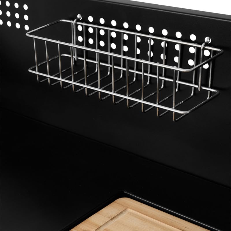 BRASERO by FAVEX – Station Pro Cuisine d'extérieur pour plancha 2 à 3 Feux – Évier INOX intégré – Planche à découper – 155 x 55 x 113 cm