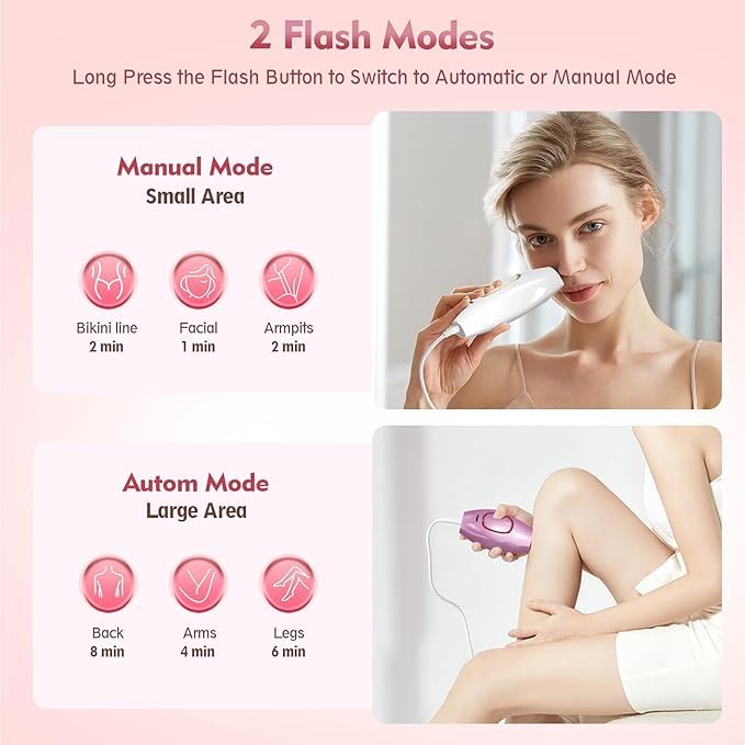 Aryalush IPL PULSE ÉPILATEUR À LUMIÈRE PULSÉE(Rose)